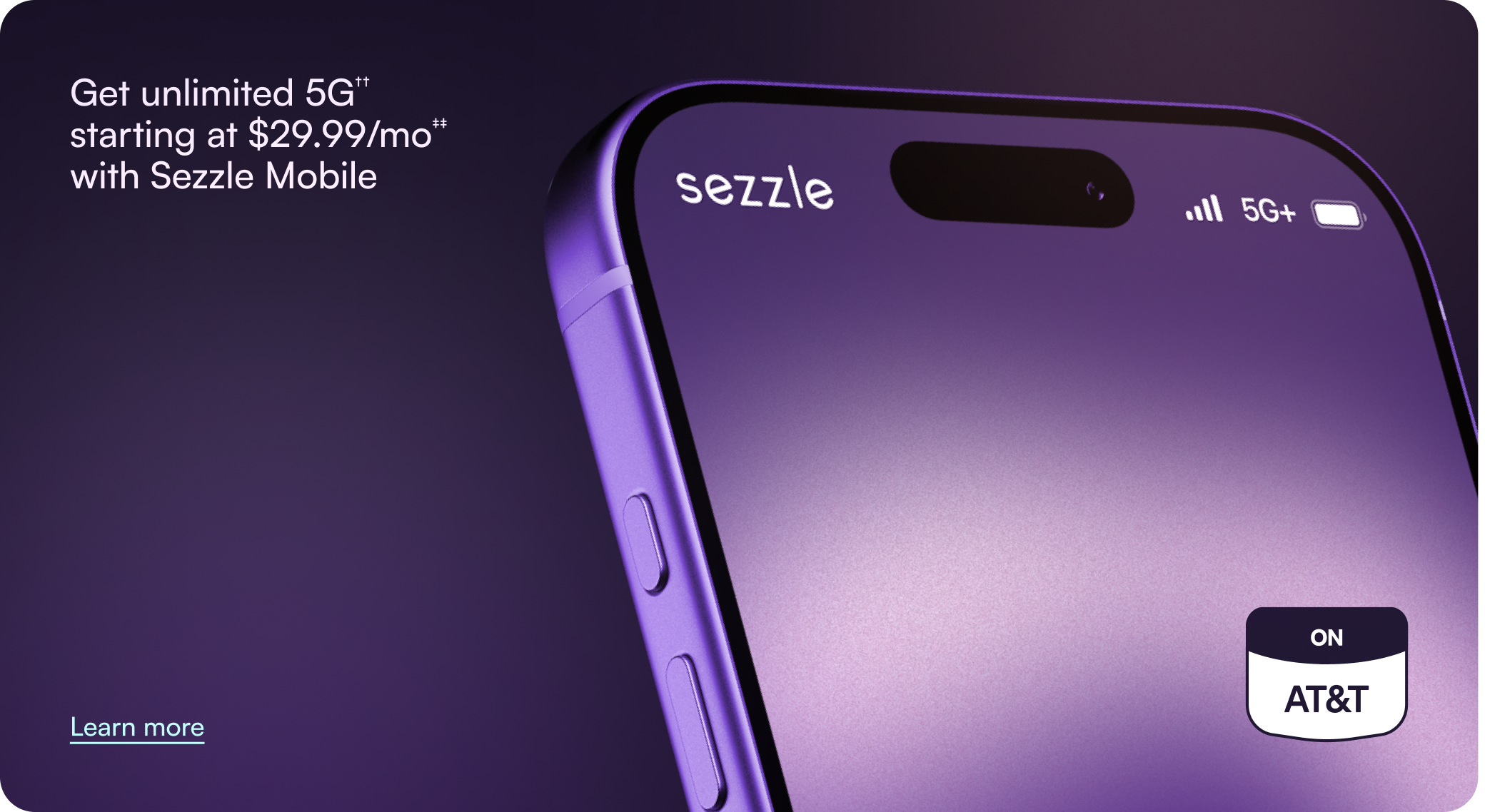 Sezzle Mobile: unlimited 5G on AT&T starting at $29.99 a month