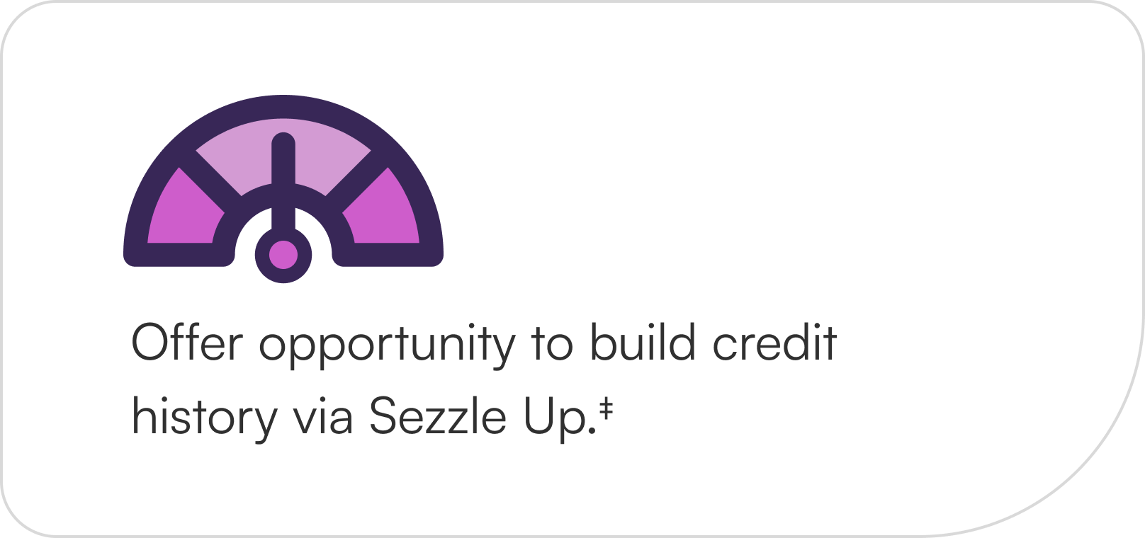 Offer credit-building opportunity via Sezzle Up.‡