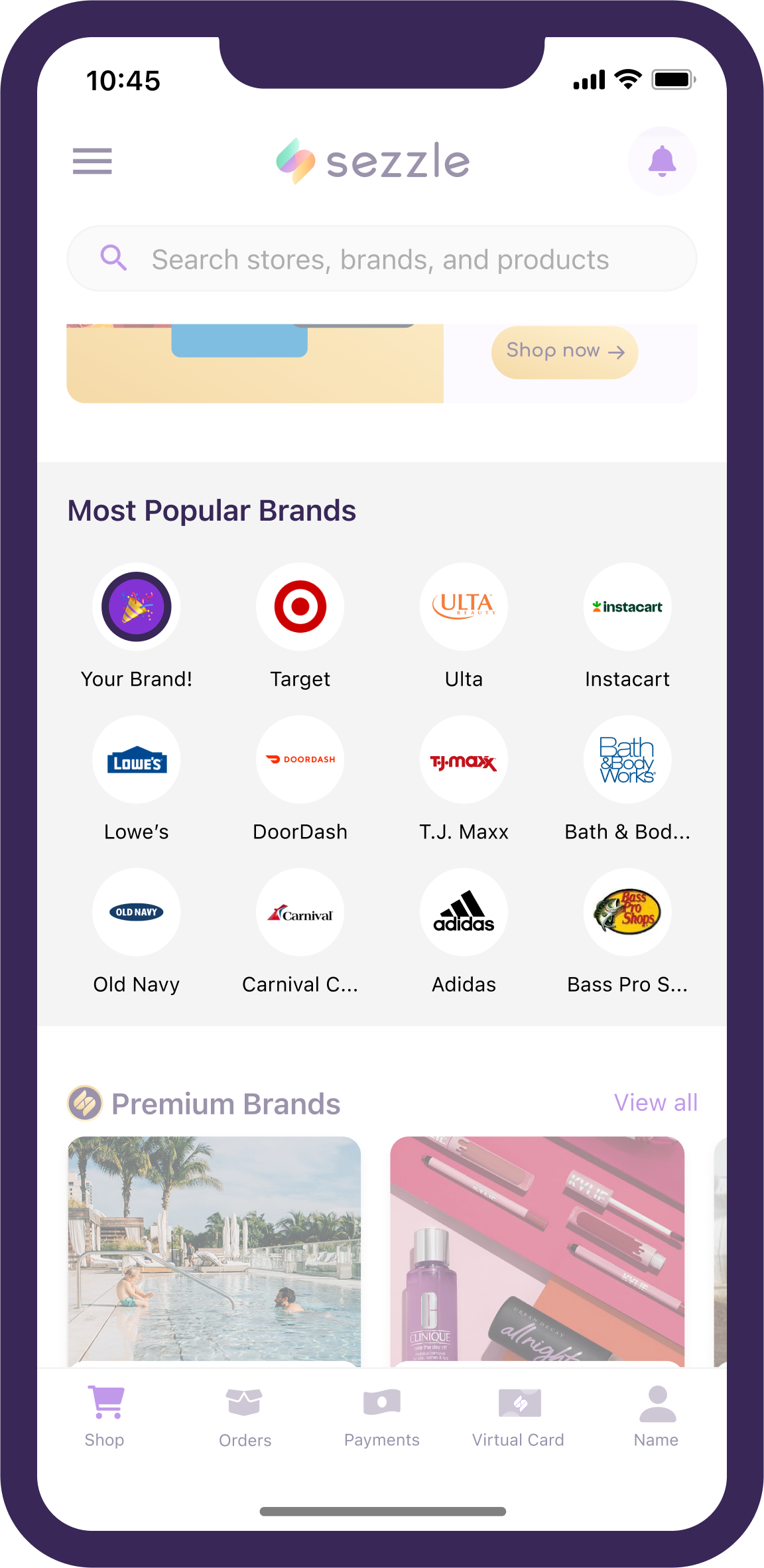 Most Popular Brands Button
