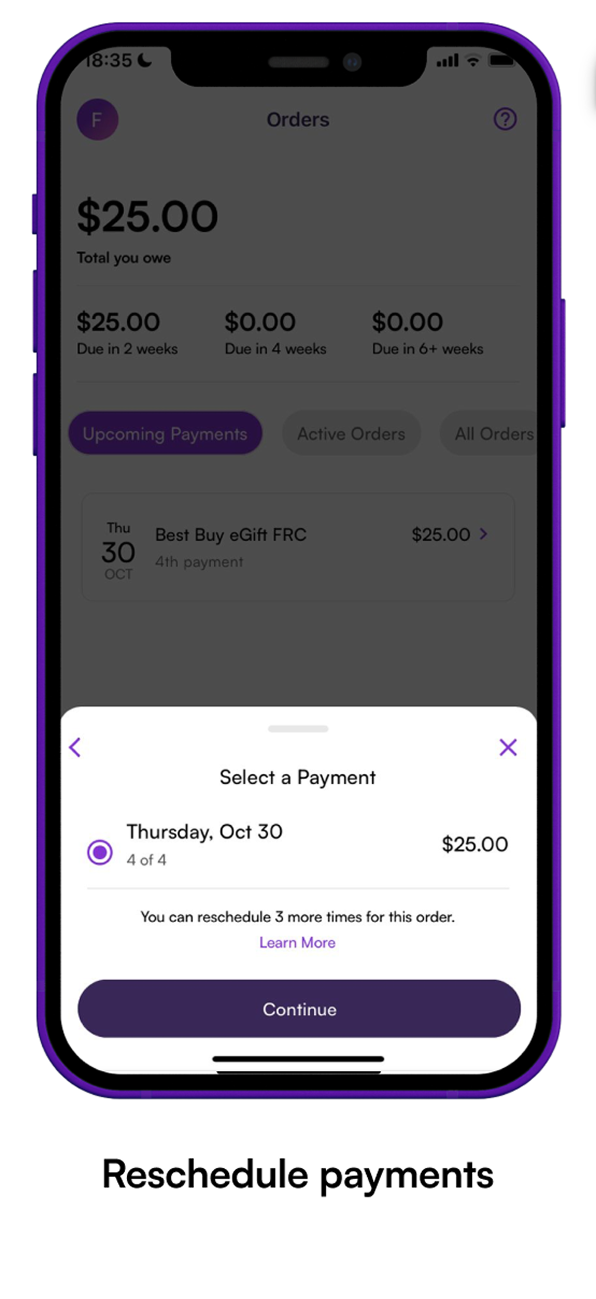 Phone screen showing the approved purchase amount and Virtual Card. "Enter Virtual Card details at merchant checkout"