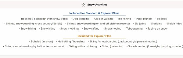 Snow Activities