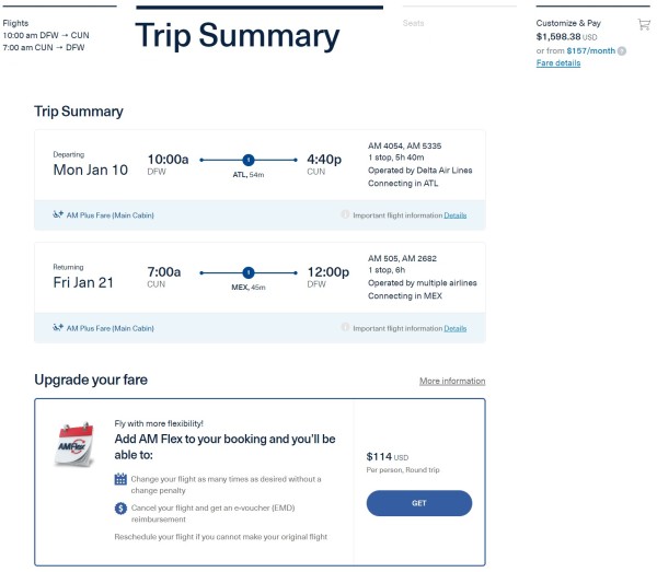 AeroMexico trip info