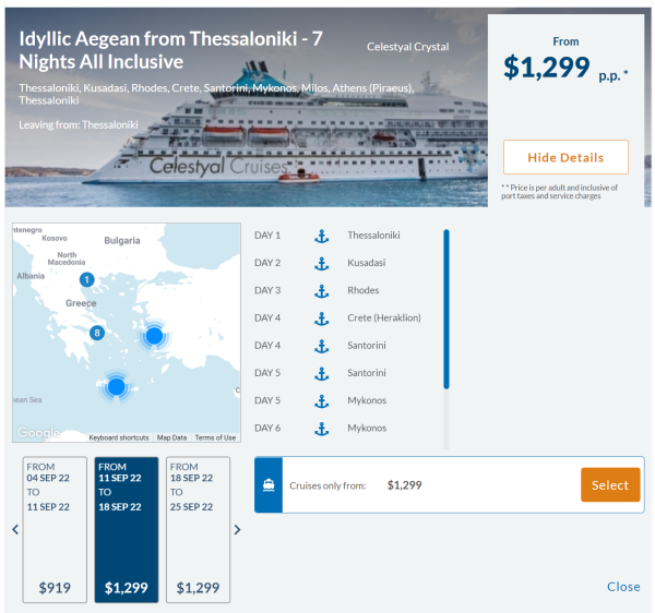Sample Cruise Pricing 2 Celestyal