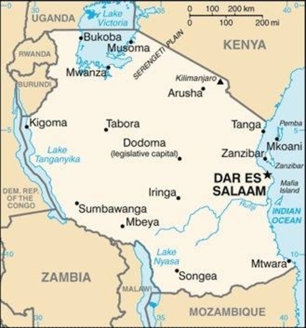 africa map lake nyasa