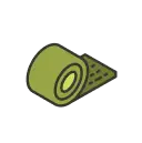 Rolled turf icon representing lawn or grass installation