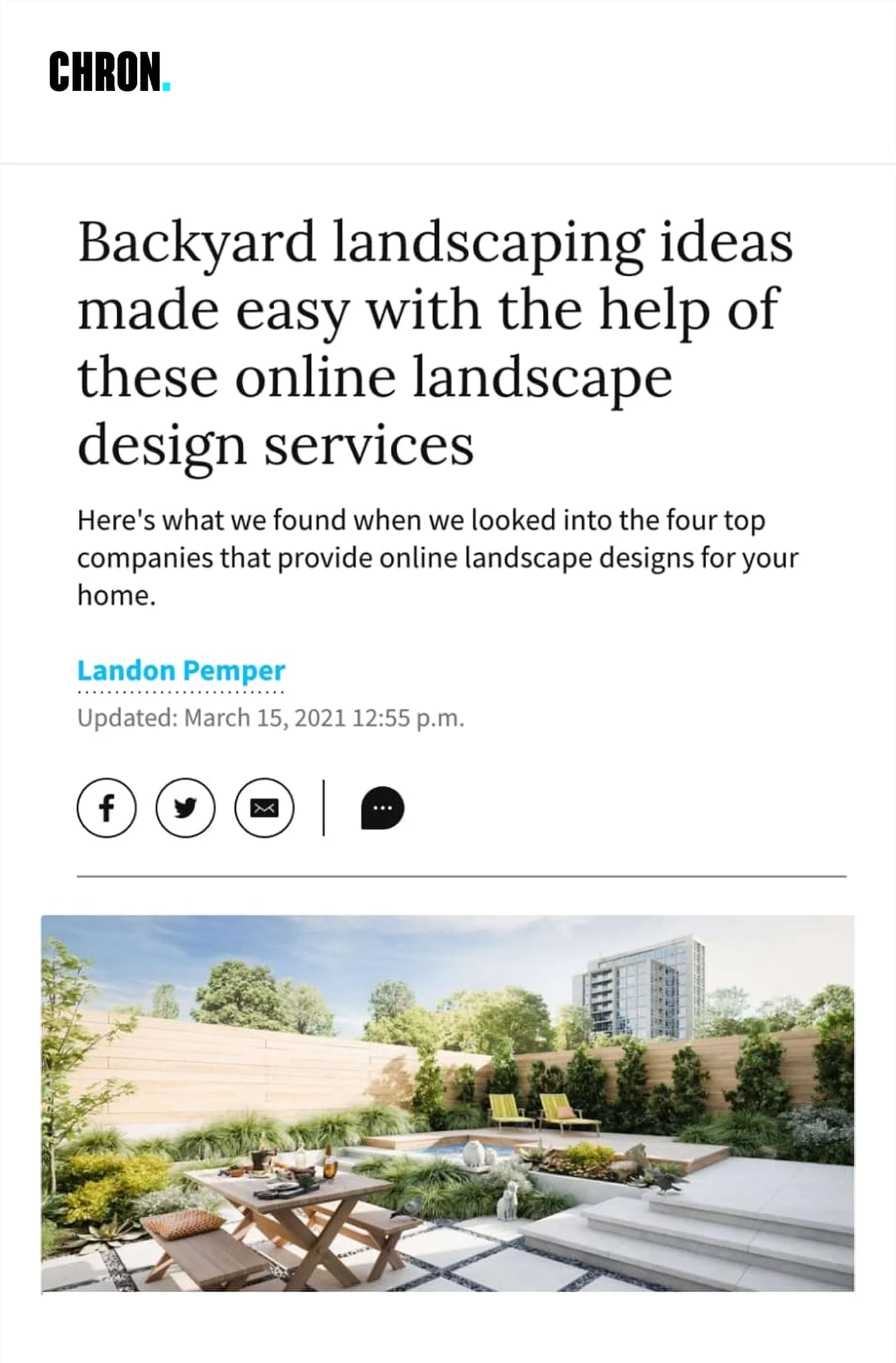 Chron Press Article