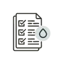 Contract or document icon with check mark representing permits, agreements, or compliance documentation.