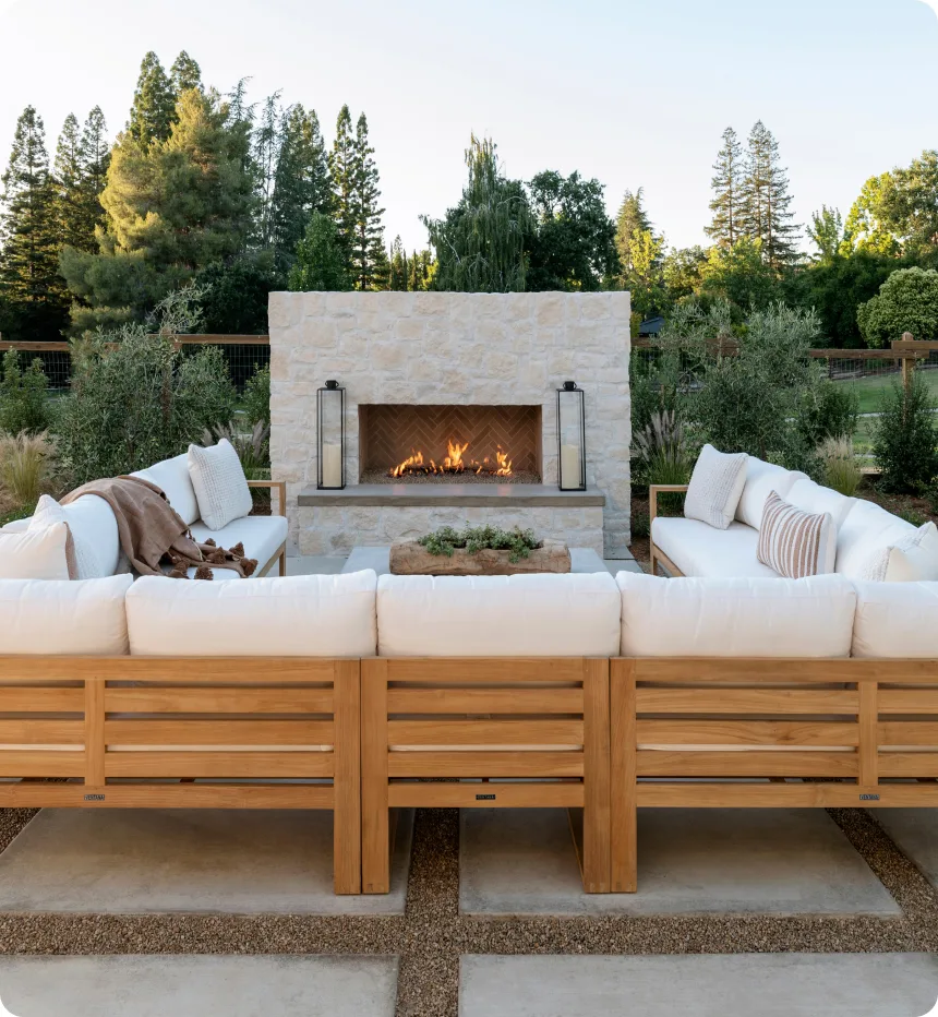 outdoor fireplace