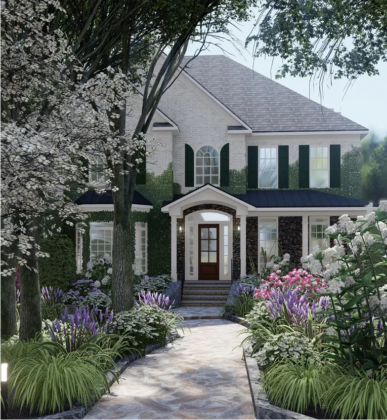 Residential Landscape Design \u0026 Build in Charlotte, NC | Yardzen, image size:3840x4161