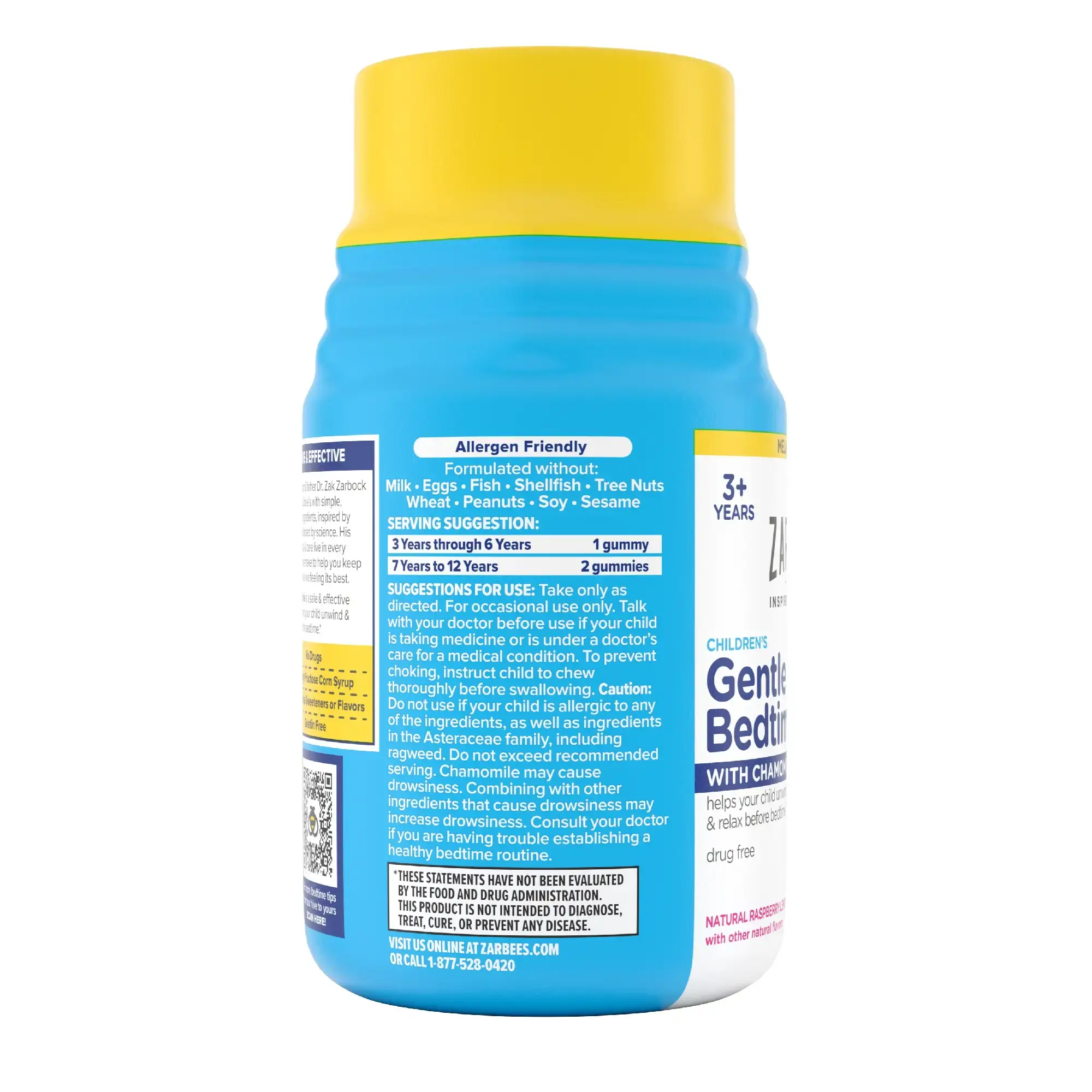 Zarbee's Children’s Gentle Bedtime Gummies back of the pack