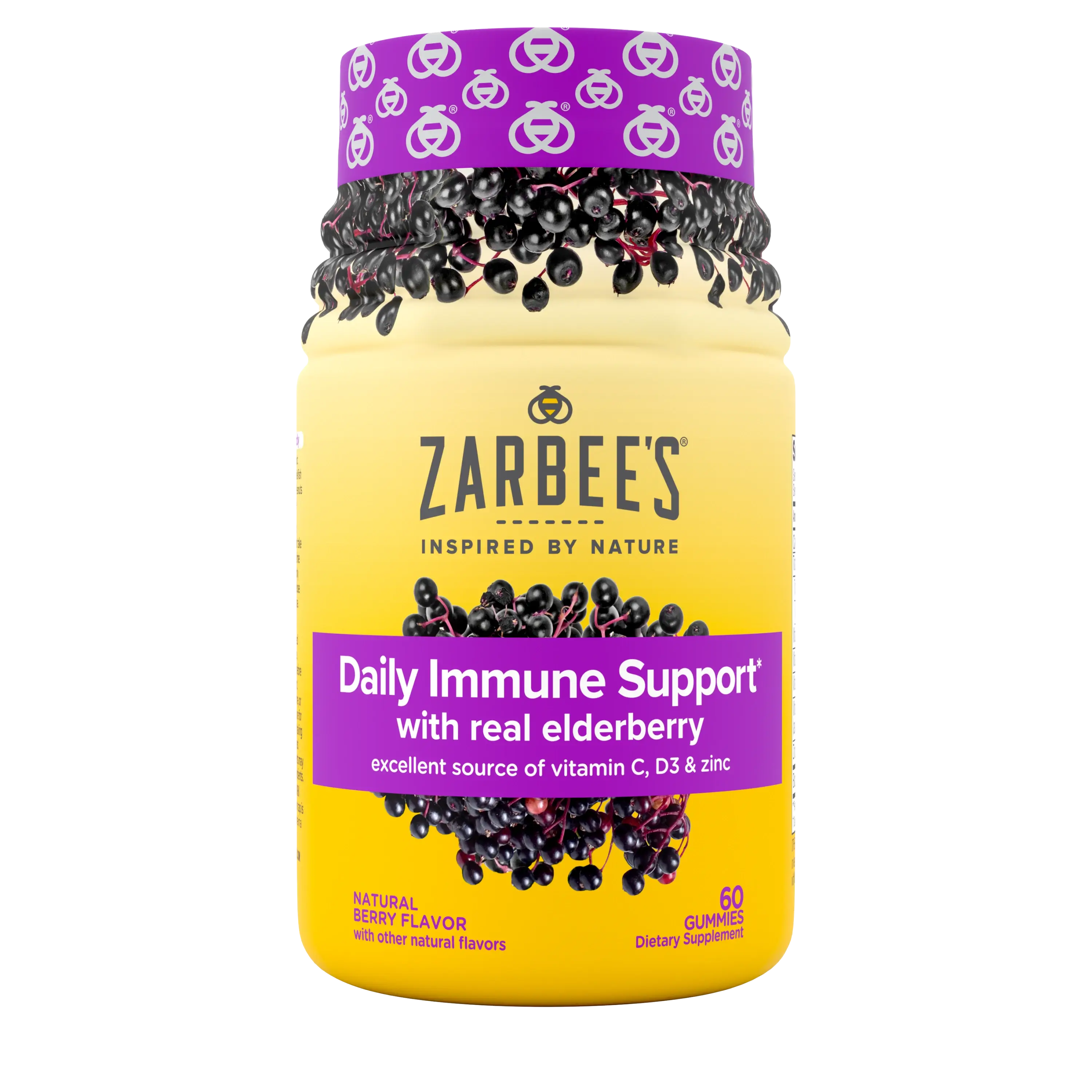 Front of Zarbee's® Elderberry Immune Support Gummies Bottle