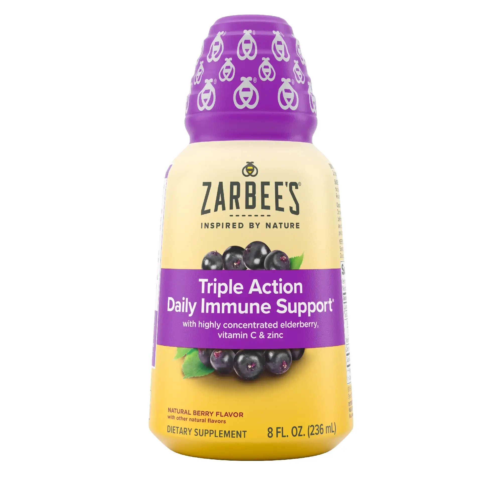 Front packaging of Zarbee’s® Black Elderberry Immune Support* Syrup in natural berry flavor