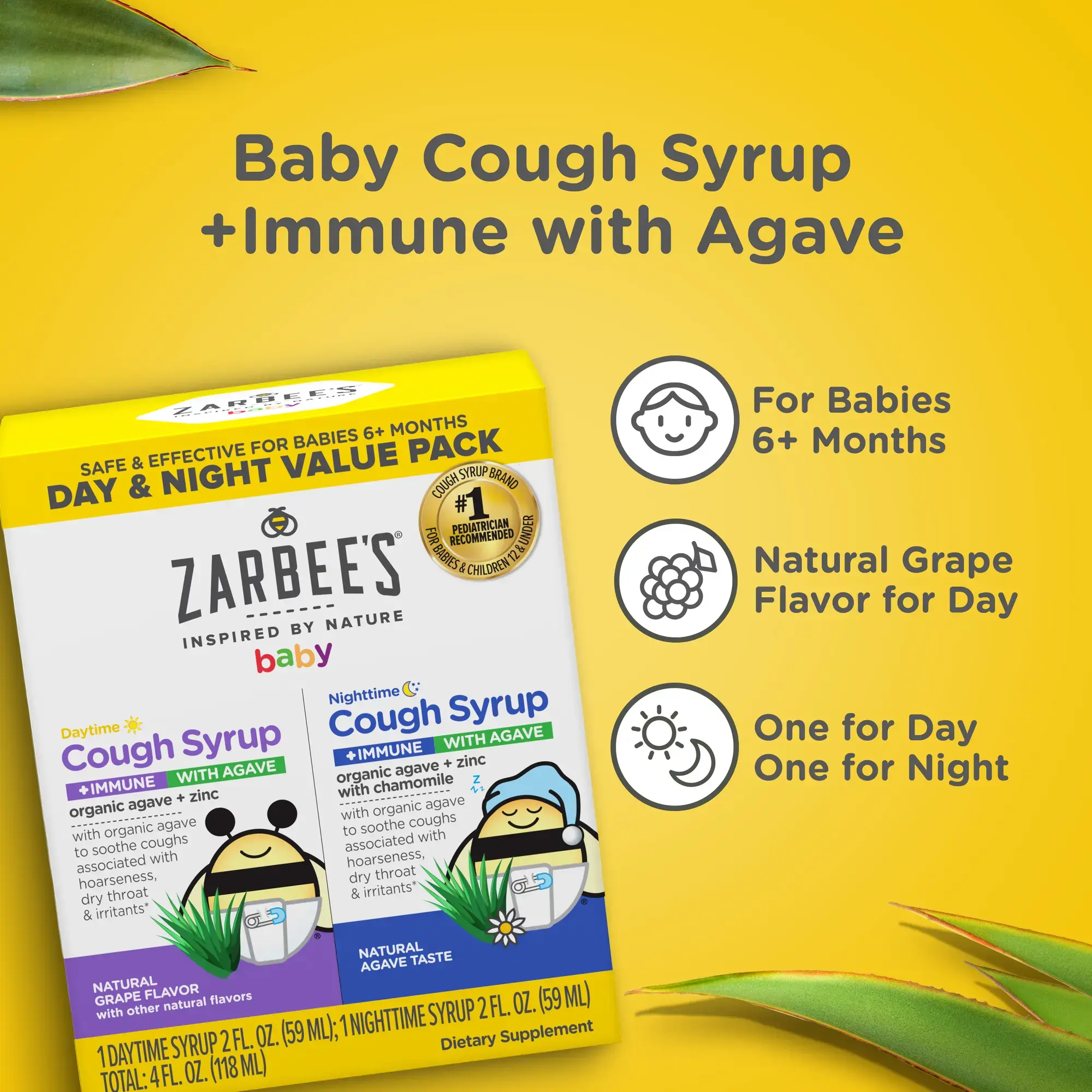 Baby Cough Syrup + Immune Day & Night Value Pack | Zarbee's®