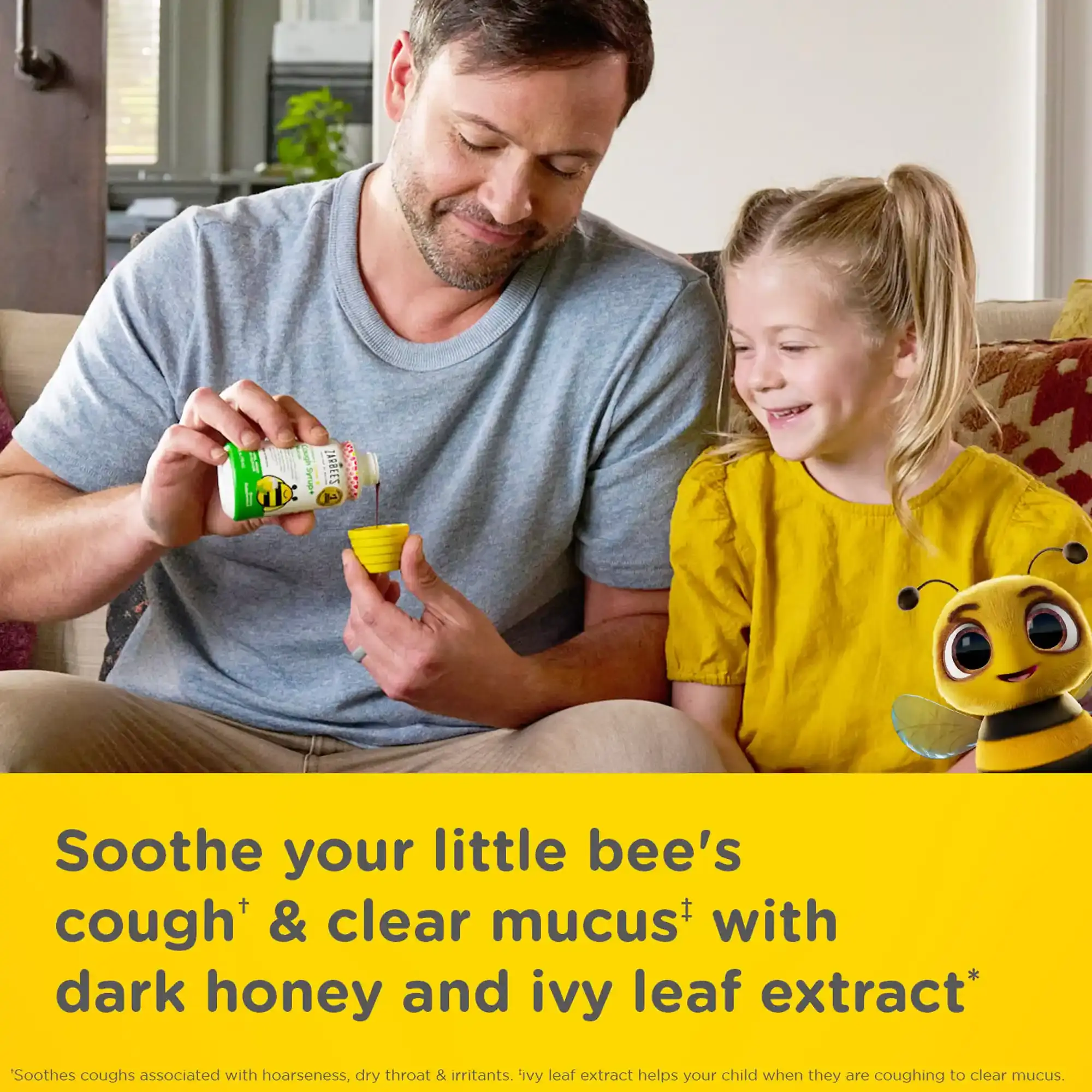 Soothe your little bee with  Zarbee’s® Kid's Cough + Mucus Day