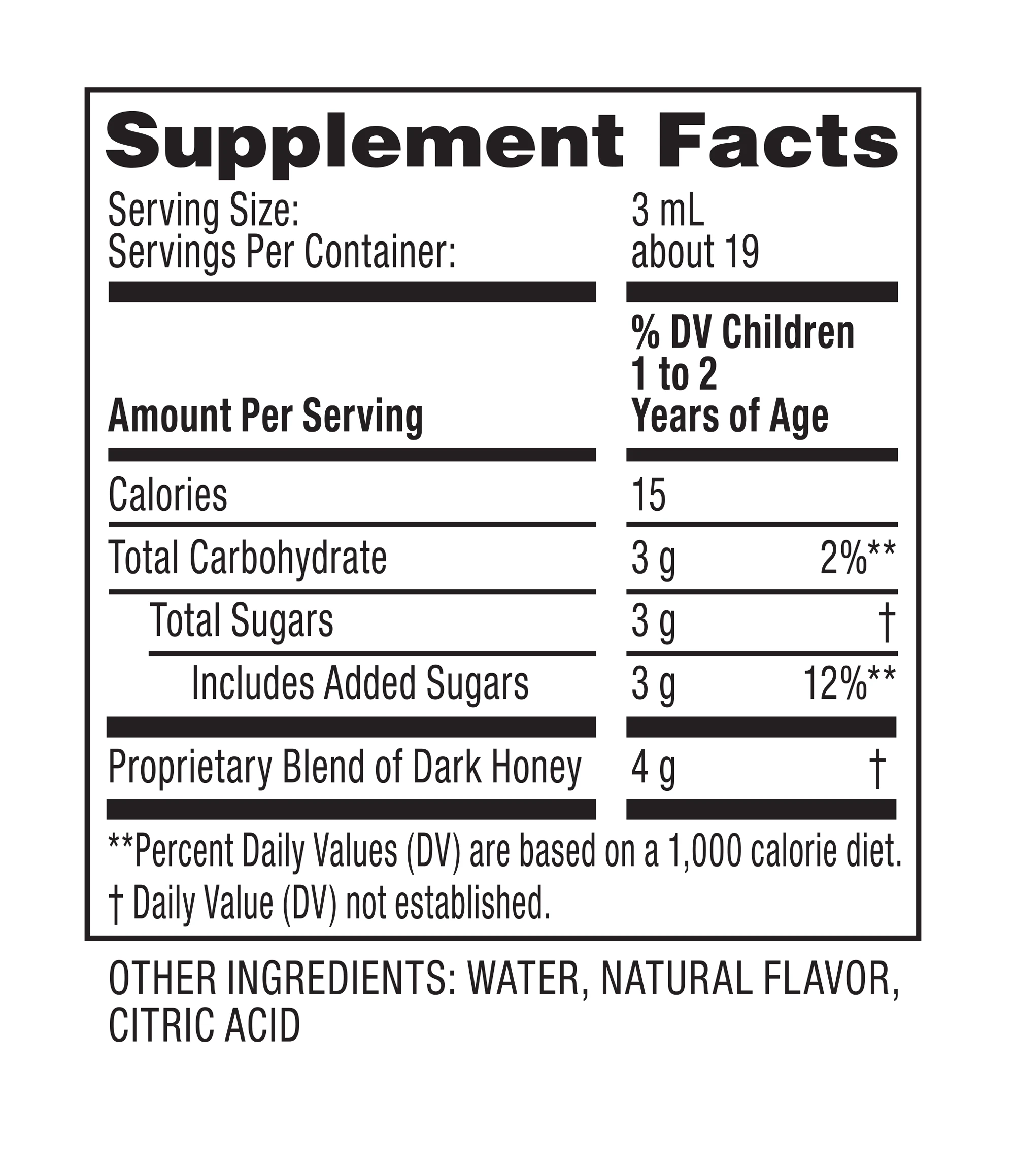  Zarbee’s® Soothing Baby Cough Syrup Nutrition Label