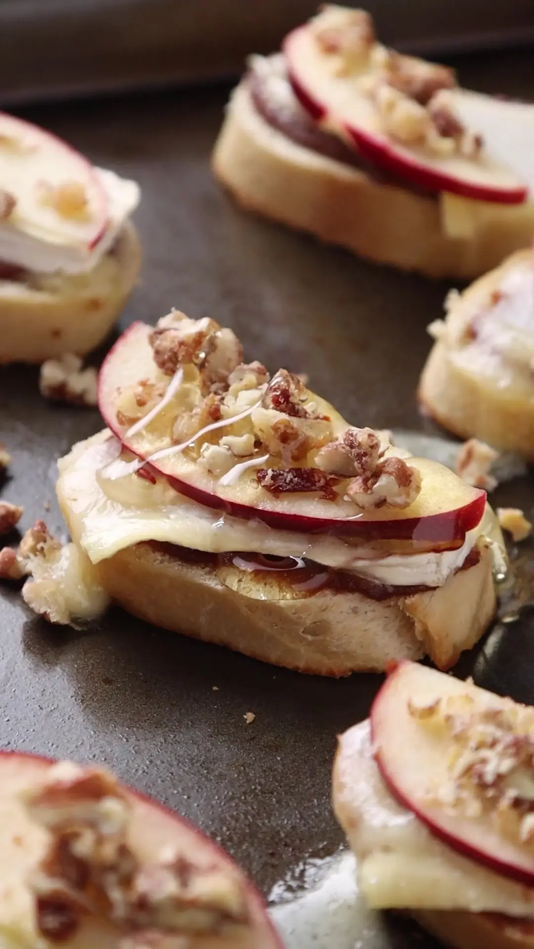 Brie, Apple and Honey Crostini