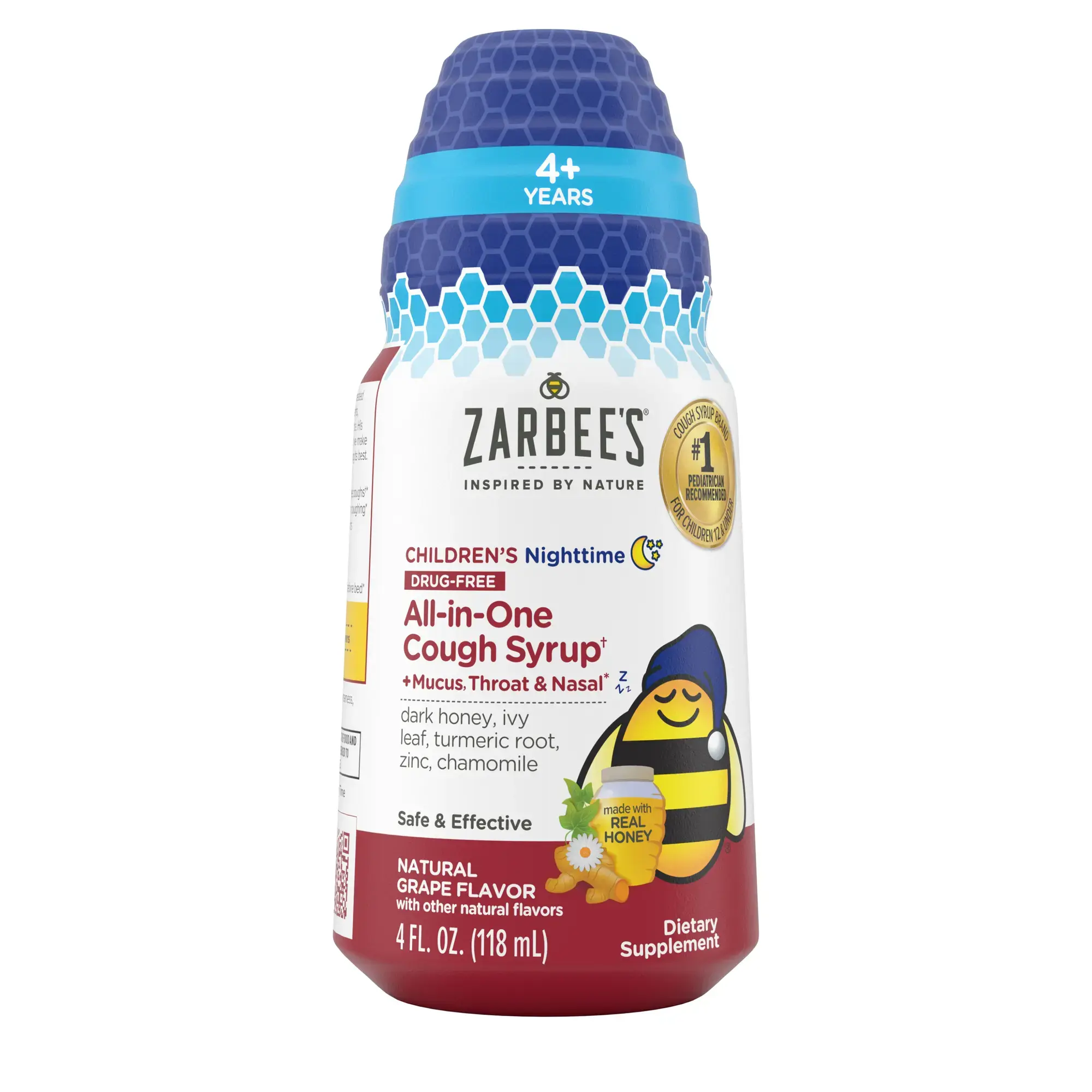 Front packaging of Zarbee’s® Kid's Cough All-In-One Night