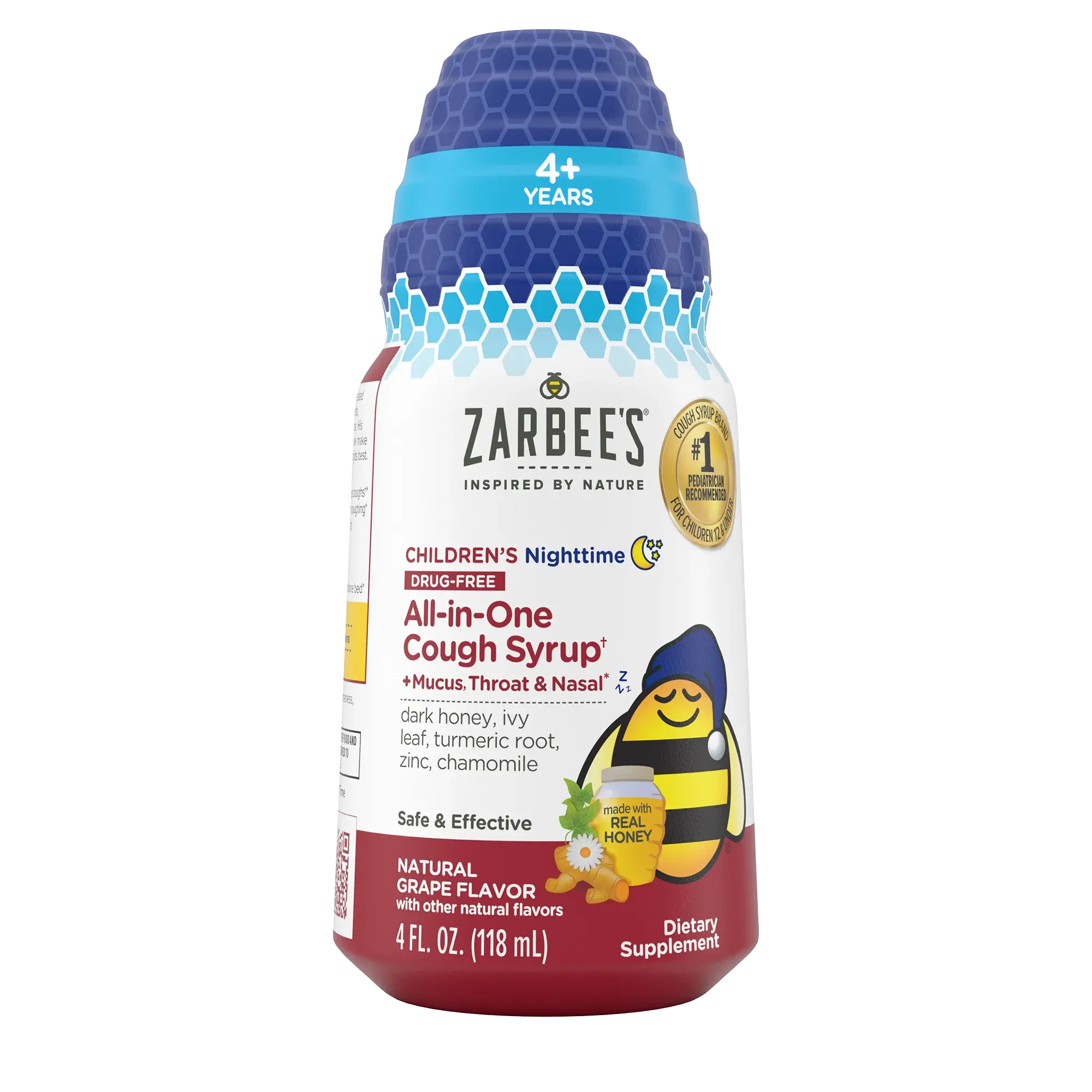 Front packaging of Zarbee’s® Kid's Cough All-In-One Night