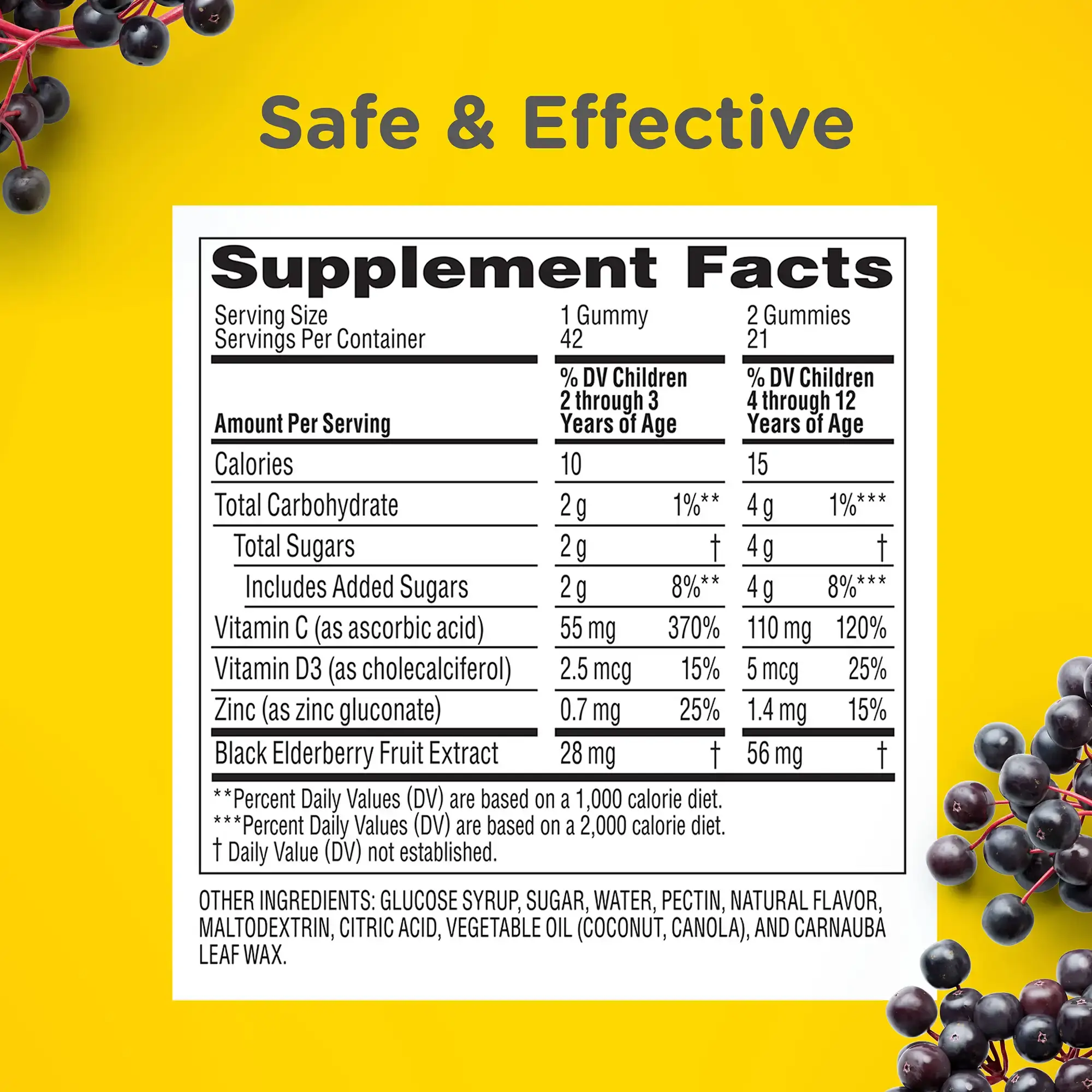 Zarbee’s® Children’s Elderberry Immune Support Supplement Facts