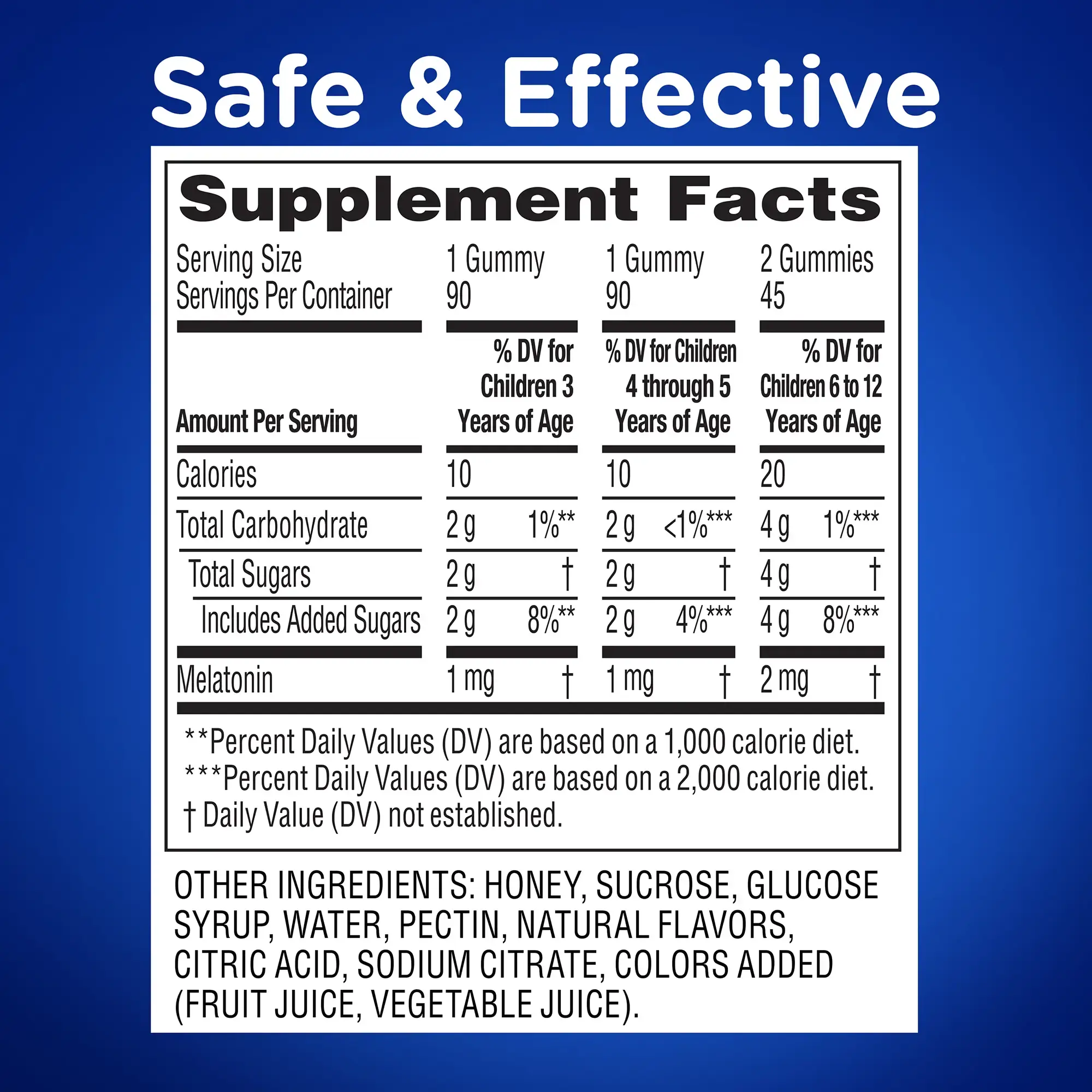Zarbee’s® Children’s Sleep with Melatonin Gummies Supplement Facts