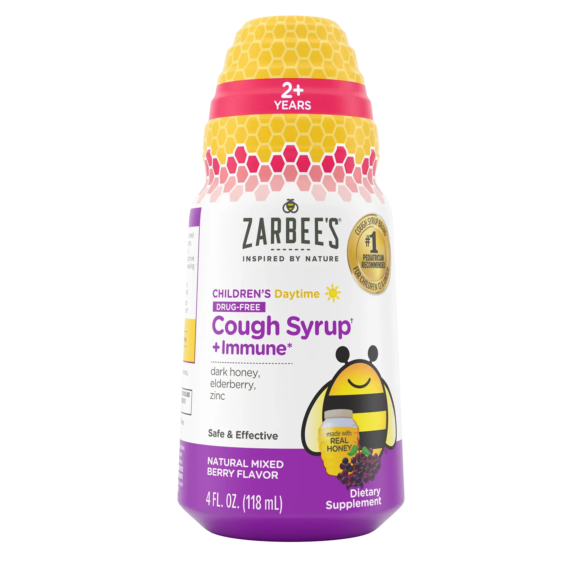 Front packaging of Zarbee’s® Kid's Cough Syrup + Immune Daytime
