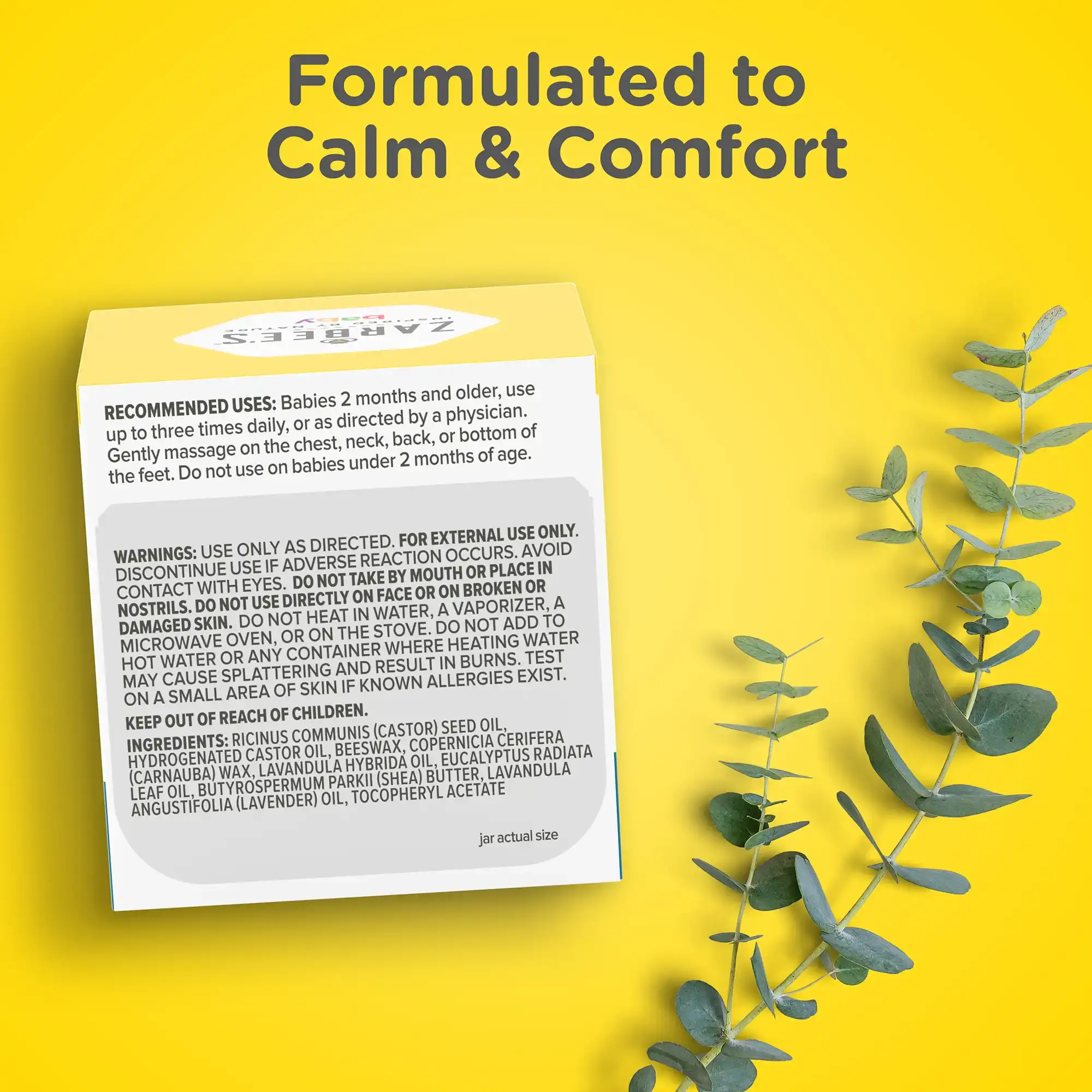 Zarbees Baby Chest Rub is formulated to calm and comfort