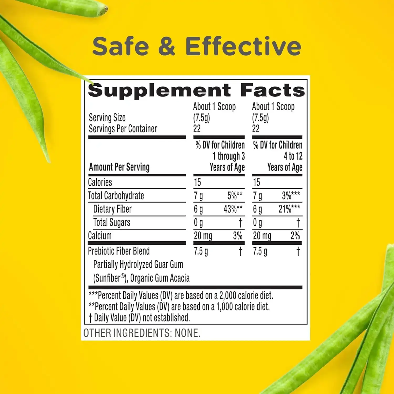 Zarbee's® Children's Regularity Support Prebiotic Fiber Powder Supplement Facts.*