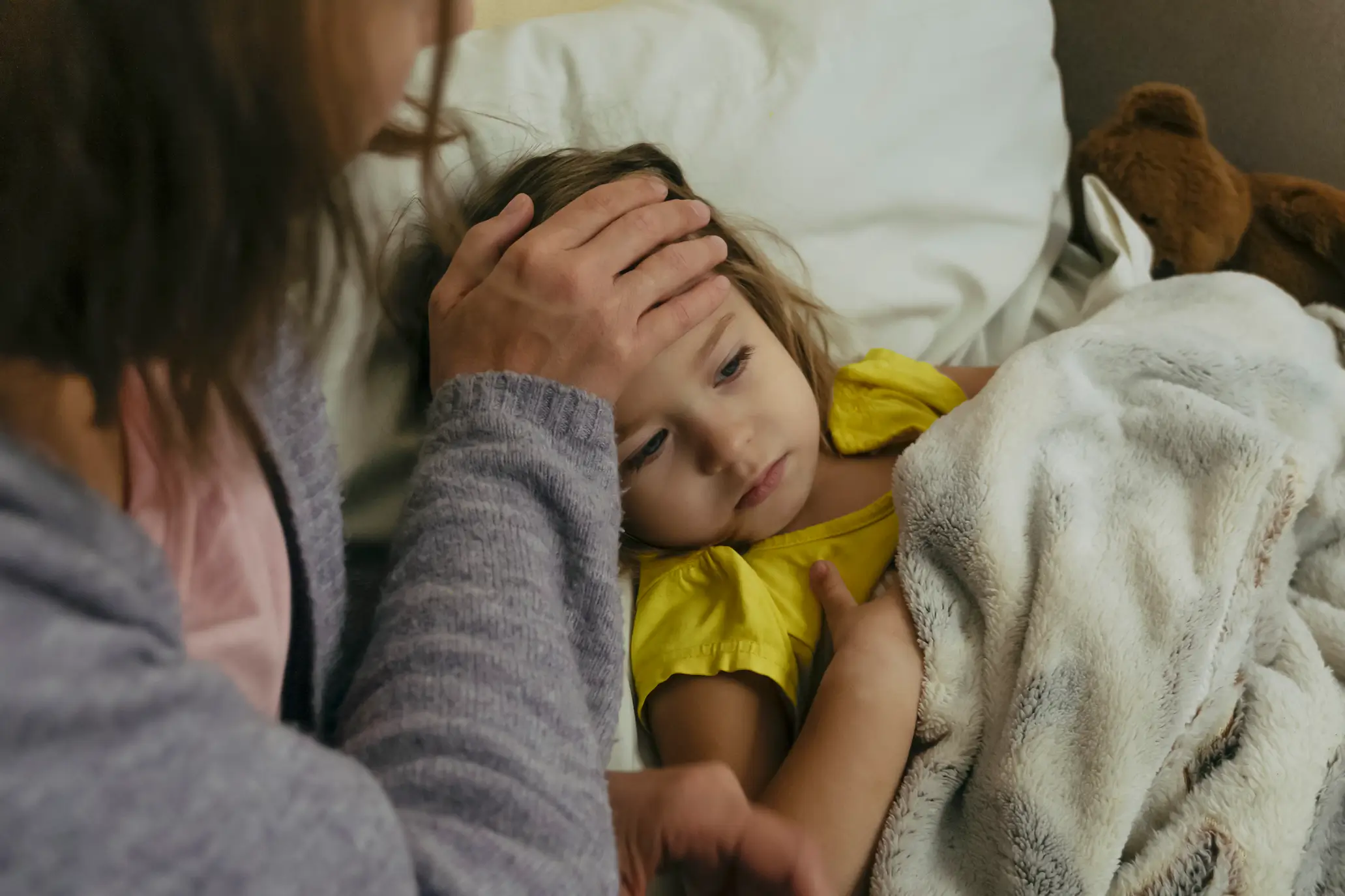 Parent caring for sick child