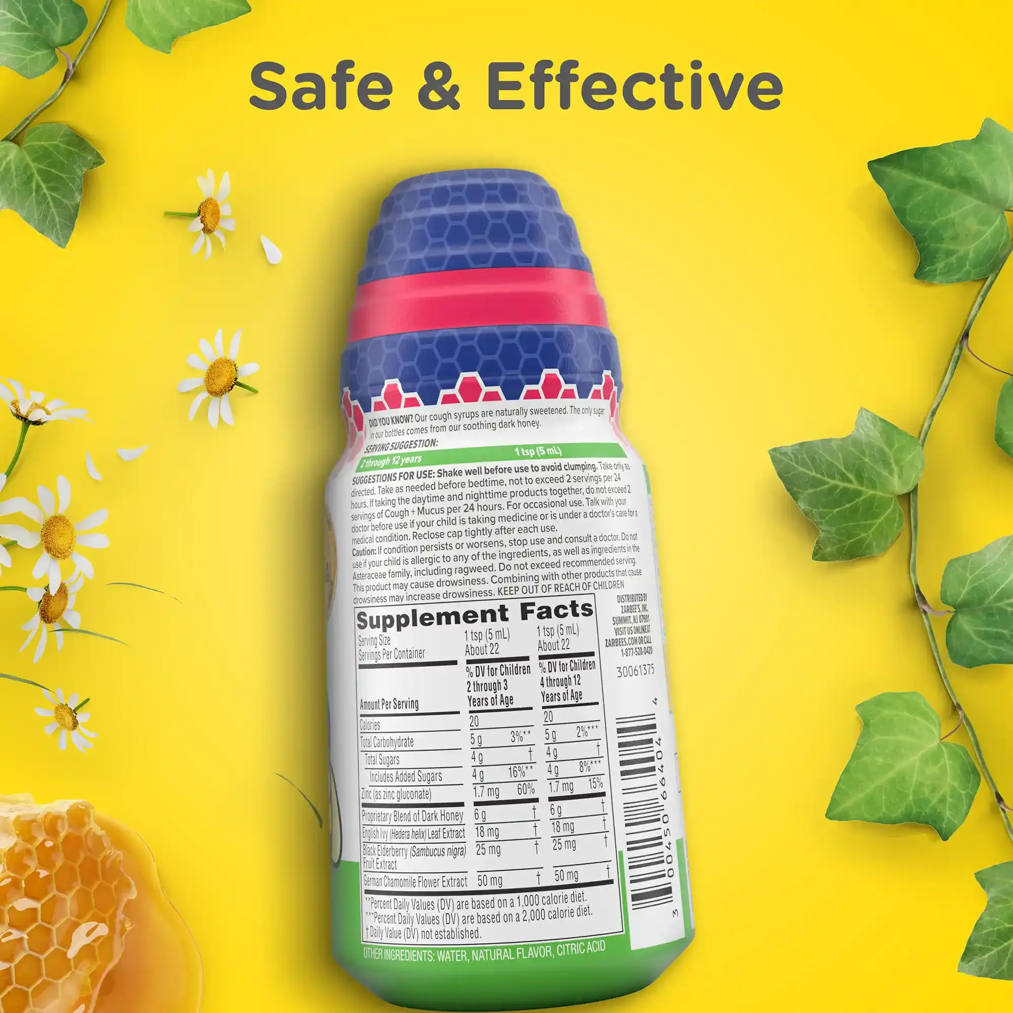 Zarbee’s® Kid's Cough + Mucus Day Supplement Facts