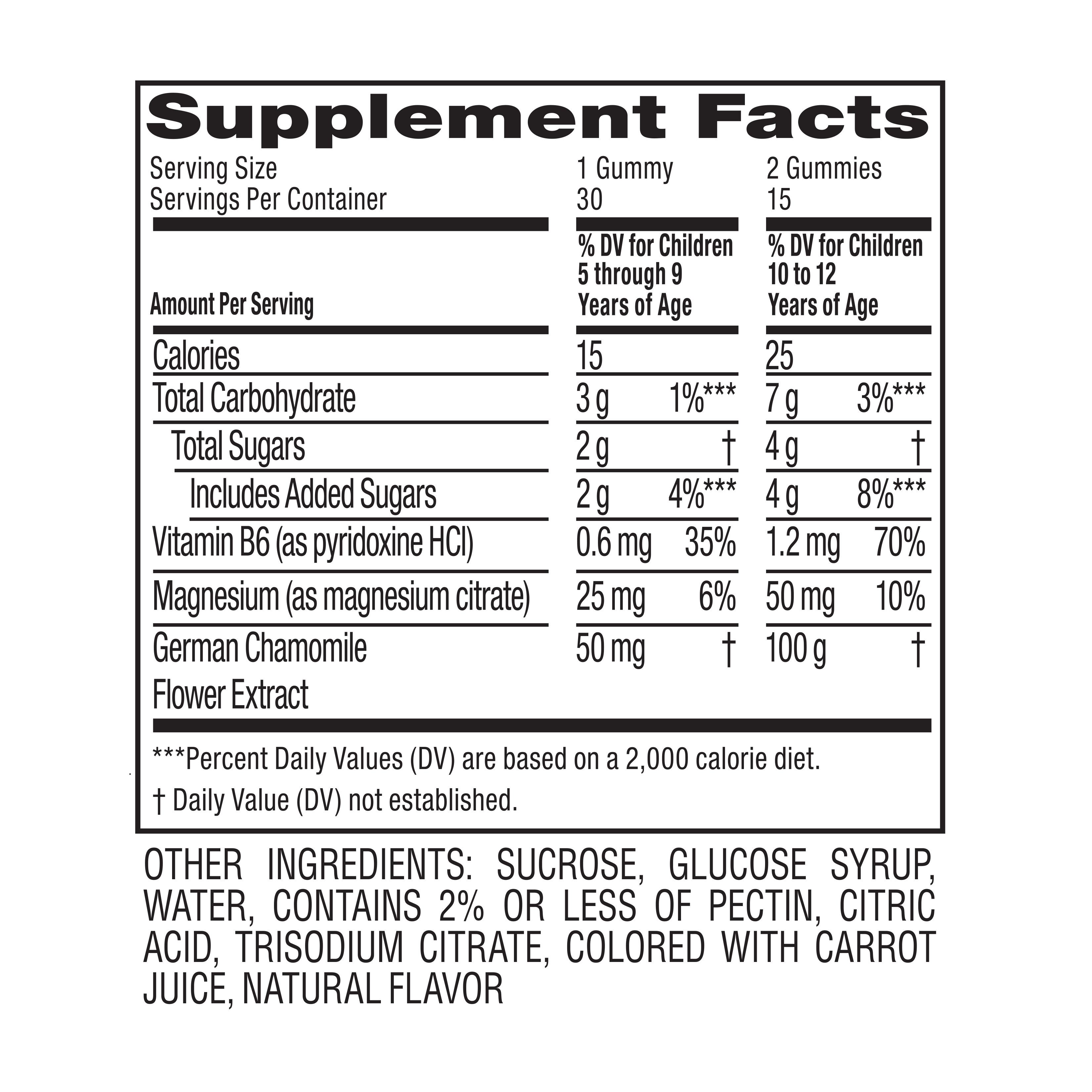 Calm Supplement Facts