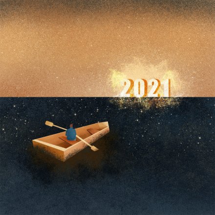 New Year Card Boat