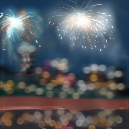 New year Card - Fireworks