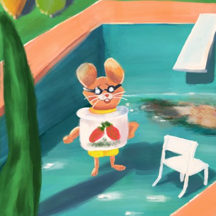 Artmash: swimming pool, mouse, yogurt