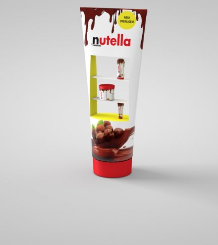 Nutella product display with shelves re-imagined 3d