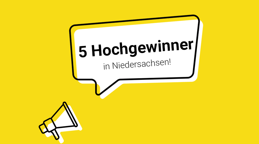 Grafik Fünf Hochgewinner zum Tag des Glücks 2023