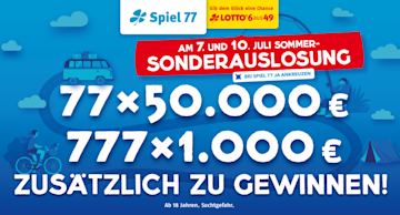 Ankündigung der Spiel 77-Sonderauslosung am 7. und 10. Juli 2021