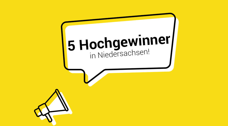 Fünf Hochgewinner in Niedersachsen