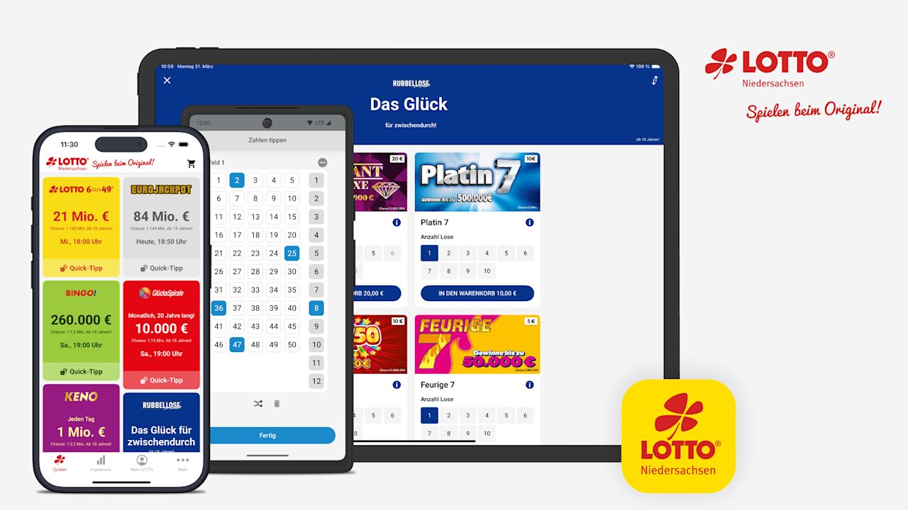 Die App von LOTTO Niedersachsen
