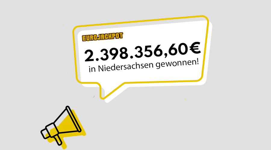 Grafik niedersächsischen Spielteilnehmer erhält nun 2.398.356,60 € in Gewinnklasse 2 bei Eurojackpot.