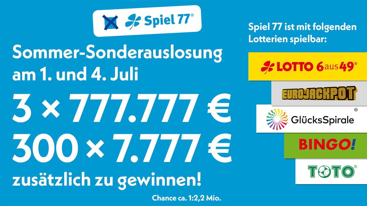 Sonderauslosung Spiel 77 am 1. und 4. Juli 2026