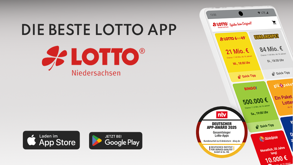 Die Lotto App von LOTTO Niedersachsen