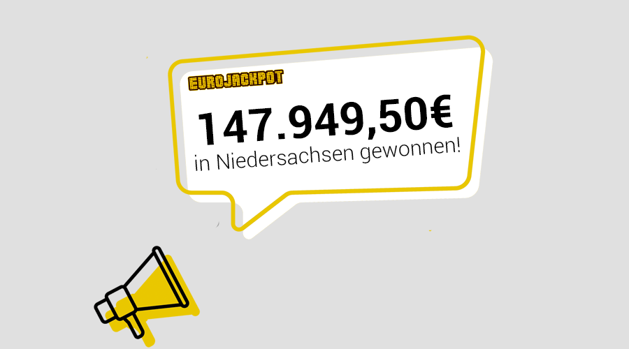 Grafik EJP Hochgewinn: Niedersachse erhält in der Gewinnklasse 3 der beliebten europäischen Lotterie 147.949,50 € 