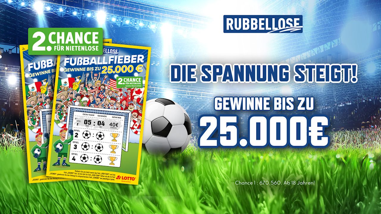 Rubbellos "Fußballfieber" mit Sonderauslosung