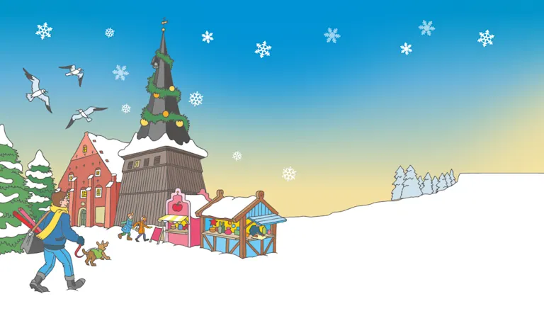 Online-Rubbellos „Winterlos 2026" mit Winterlandschaft