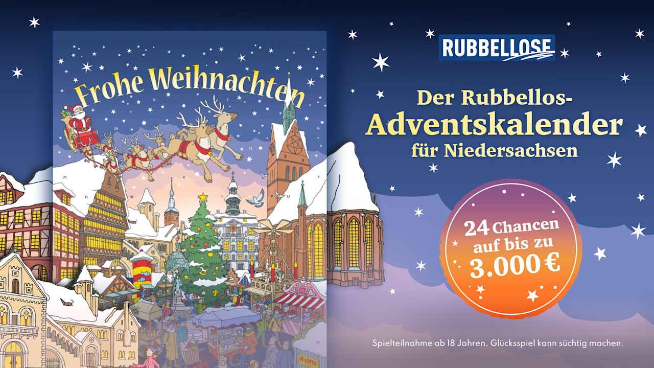 Grafik Rubbellos-Adventskalender 2023 von LOTTO Niedersachsen