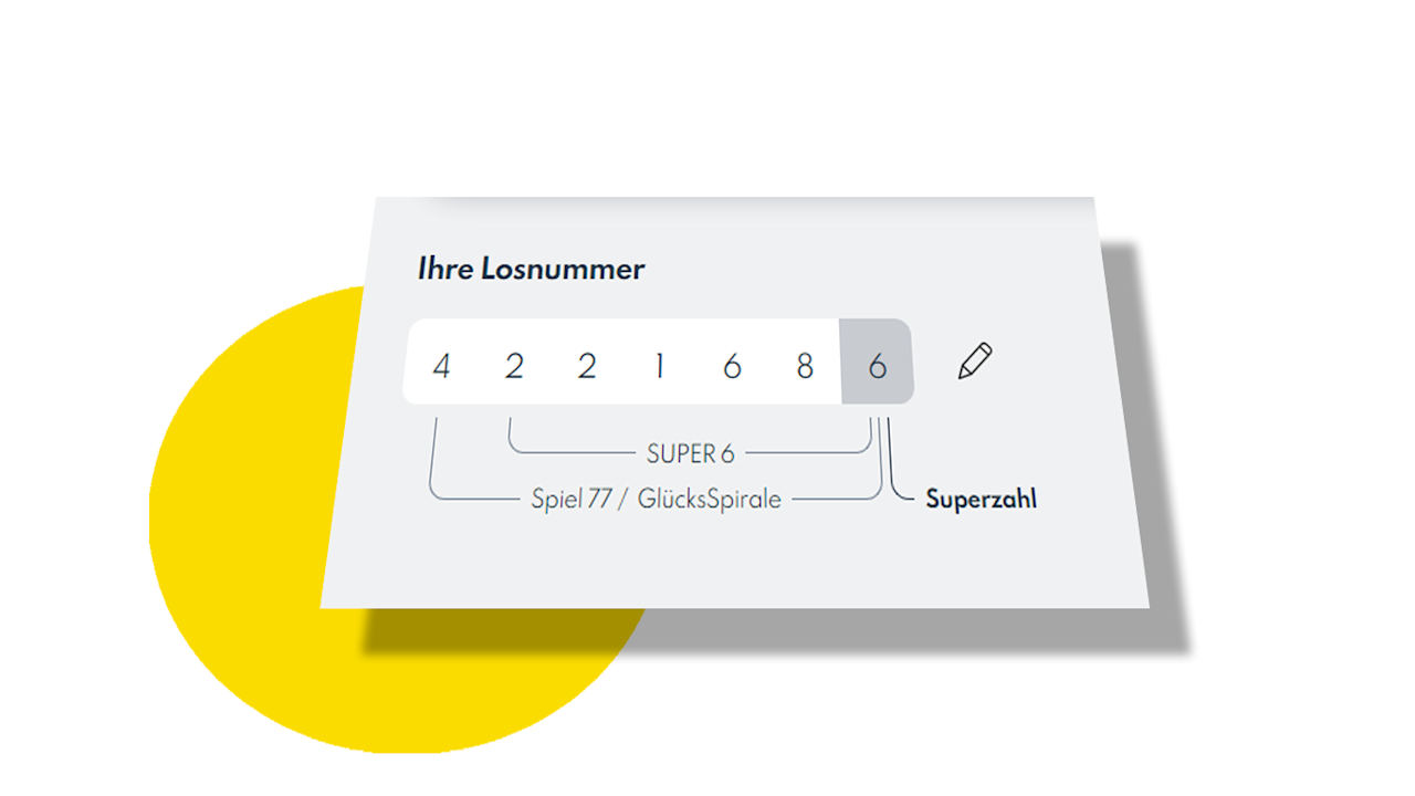 Lottoschein Losnummer mit Superzahl