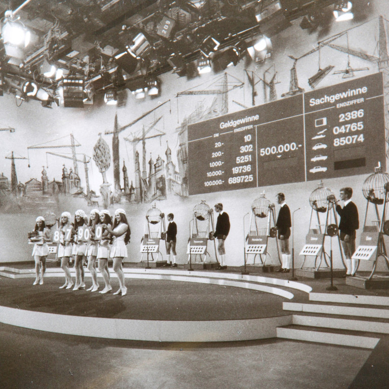 Bild aus der ersten Sendung der Glücksspirale im Jahr 1970