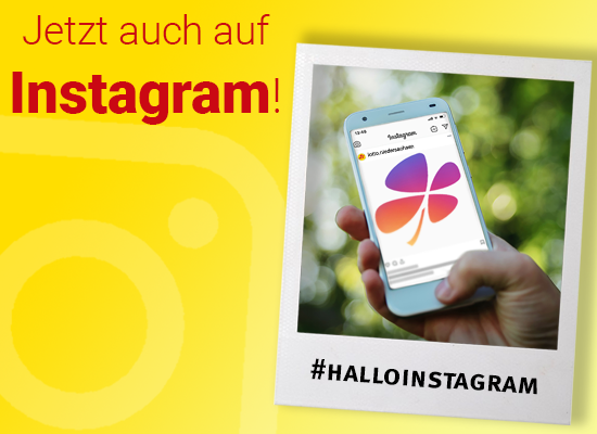 Bildliche Ankündigung, dass LOTTO Niedersachsen nun auch auf Instagram einen Account hat.