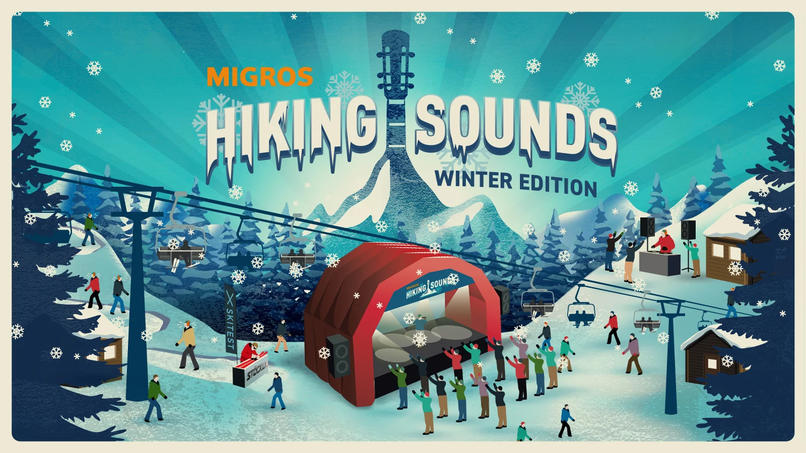 Gewinne 1x2 Tickets für das Migros Hiking Sounds Winteredition