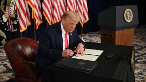 President Donald Trump signs executive orders